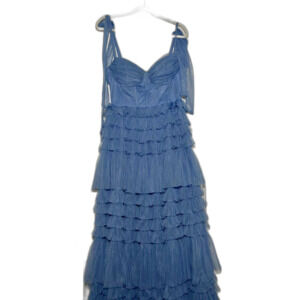 Blue Corset Tulle Prom Dress